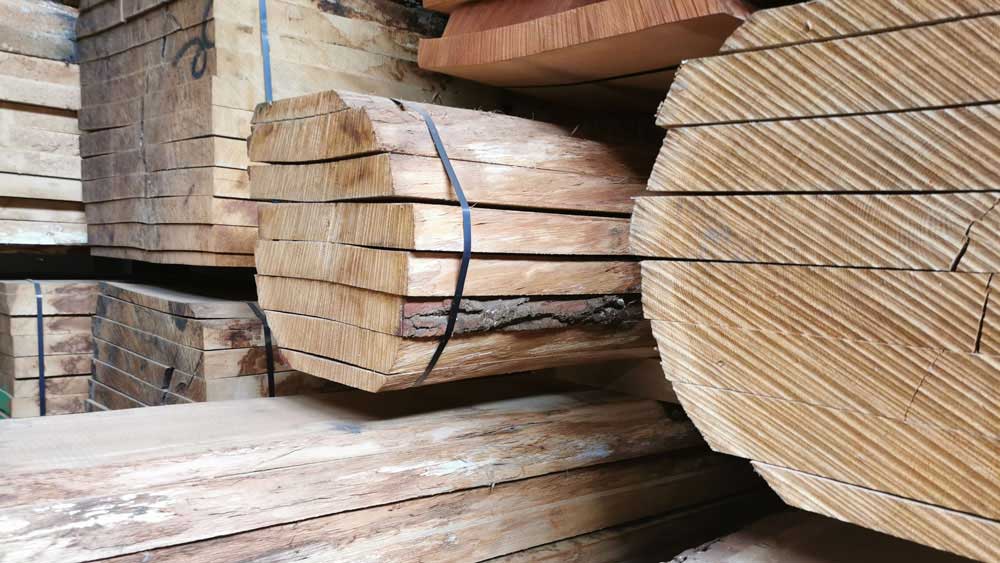 gesägte Stammware vom Sägewerk Selle